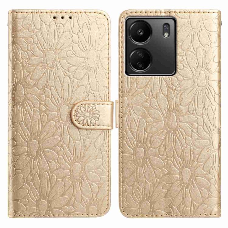 Daisy Embossed Leather Phone Case, For Redmi A3, For Redmi 13C 4G