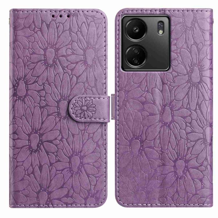 Daisy Embossed Leather Phone Case, For Redmi A3, For Redmi 13C 4G