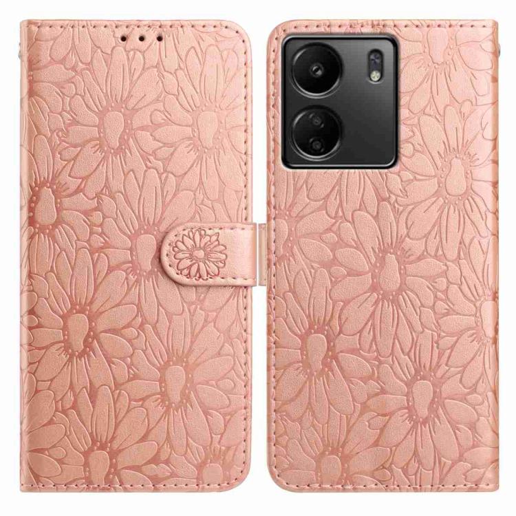 Daisy Embossed Leather Phone Case, For Redmi A3, For Redmi 13C 4G