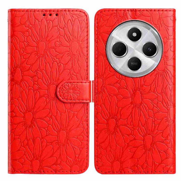 Daisy Embossed Leather Phone Case, For Redmi K90 Pro Max / Poco F8 Ultra, For Redmi K90 / Poco F8 Pro, For Redmi 15C 5G / 4G EU 173mm, For Redmi 15 5G / 4G EU 171mm, For Redmi 15C 5G / 4G Global 171mm, For Redmi A5 4G 173.3mm                           ...