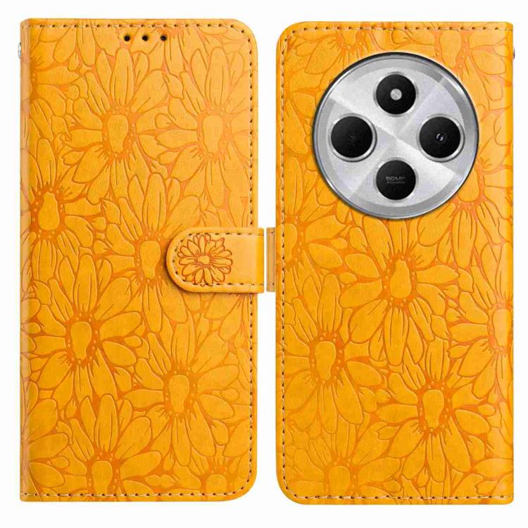 Daisy Embossed Leather Phone Case, For Redmi K90 Pro Max / Poco F8 Ultra, For Redmi K90 / Poco F8 Pro, For Redmi 15C 5G / 4G EU 173mm, For Redmi 15 5G / 4G EU 171mm, For Redmi 15C 5G / 4G Global 171mm, For Redmi A5 4G 173.3mm                           ...