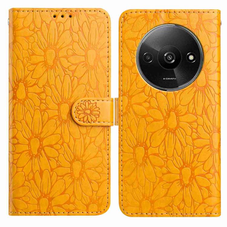 Daisy Embossed Leather Phone Case, For Redmi A3, For Redmi 13C 4G