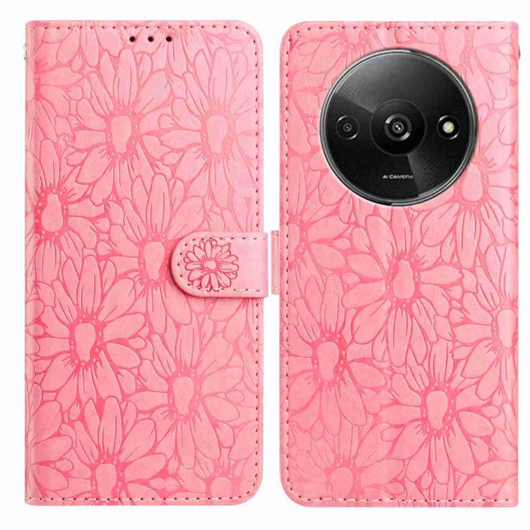Daisy Embossed Leather Phone Case, For Redmi A3, For Redmi 13C 4G