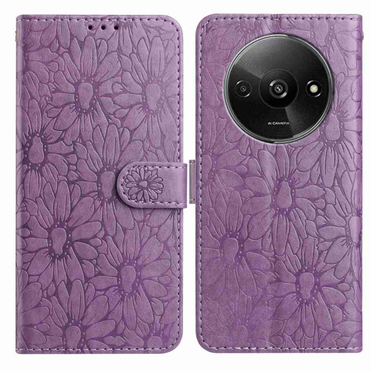 Daisy Embossed Leather Phone Case, For Redmi A3, For Redmi 13C 4G