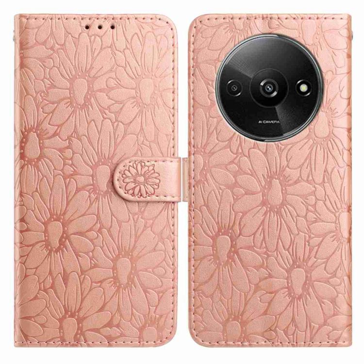 Daisy Embossed Leather Phone Case, For Redmi A3, For Redmi 13C 4G