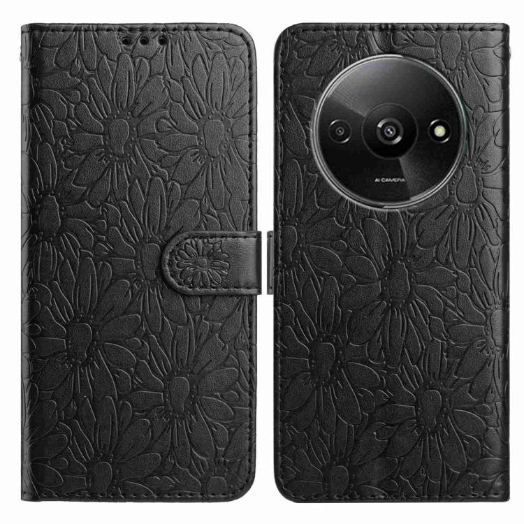 Daisy Embossed Leather Phone Case, For Redmi A3, For Redmi 13C 4G