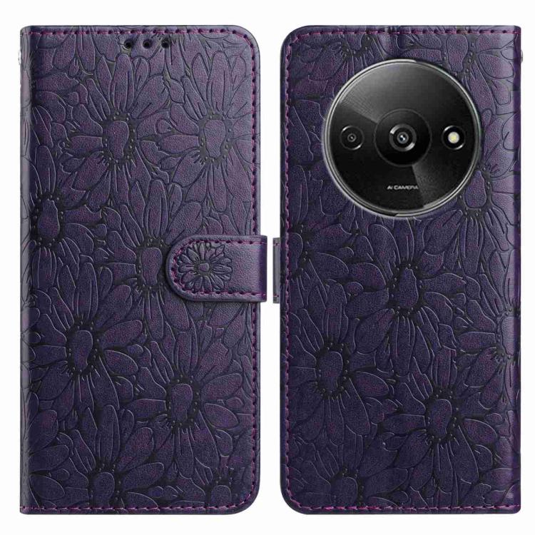 Daisy Embossed Leather Phone Case, For Redmi A3, For Redmi 13C 4G