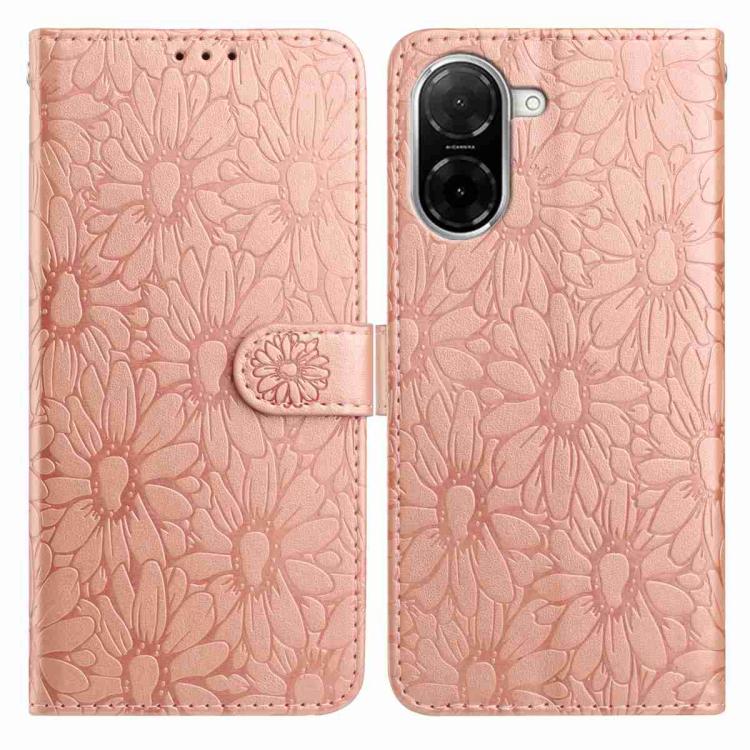 Daisy Embossed Leather Phone Case, For Redmi K90 Pro Max / Poco F8 Ultra, For Redmi K90 / Poco F8 Pro, For Redmi 15C 5G / 4G EU 173mm, For Redmi 15 5G / 4G EU 171mm, For Redmi 15C 5G / 4G Global 171mm, For Redmi A5 4G 173.3mm                           ...