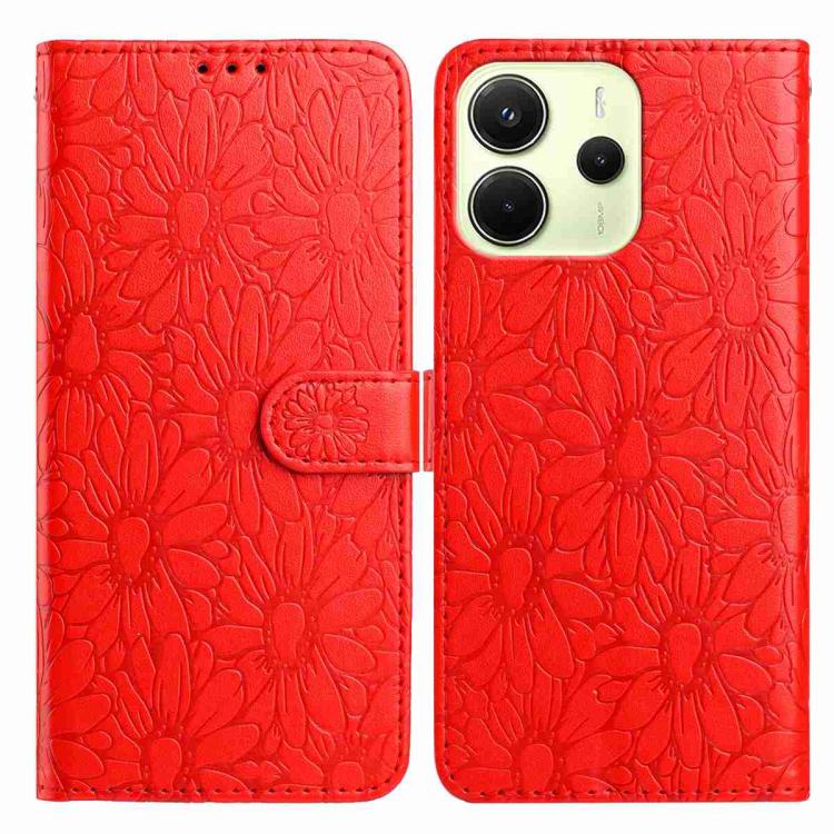 Daisy Embossed Leather Phone Case, For Redmi K90 Pro Max / Poco F8 Ultra, For Redmi K90 / Poco F8 Pro, For Redmi 15C 5G / 4G EU 173mm, For Redmi 15 5G / 4G EU 171mm, For Redmi 15C 5G / 4G Global 171mm, For Redmi A5 4G 173.3mm                           ...