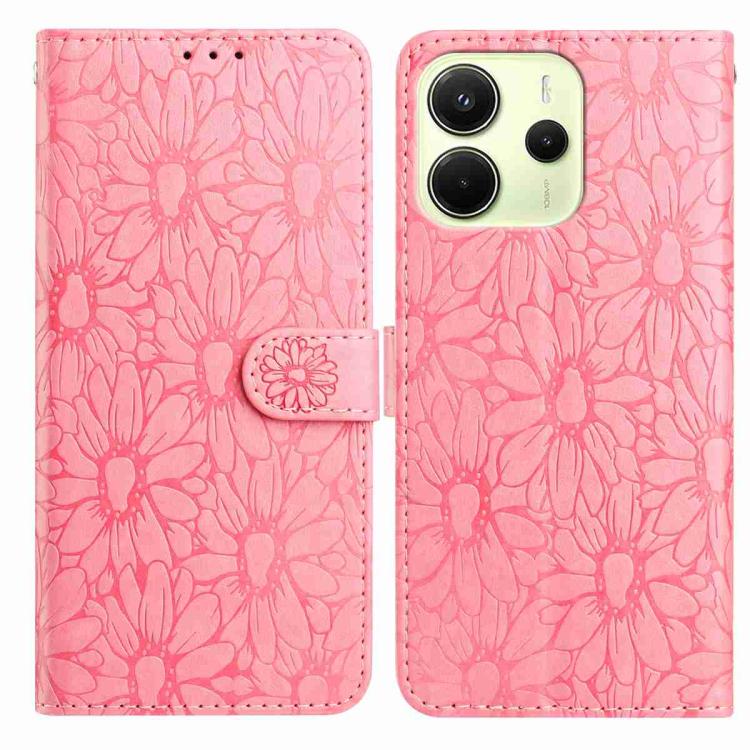 Daisy Embossed Leather Phone Case, For Redmi K90 Pro Max / Poco F8 Ultra, For Redmi K90 / Poco F8 Pro, For Redmi 15C 5G / 4G EU 173mm, For Redmi 15 5G / 4G EU 171mm, For Redmi 15C 5G / 4G Global 171mm, For Redmi A5 4G 173.3mm                           ...