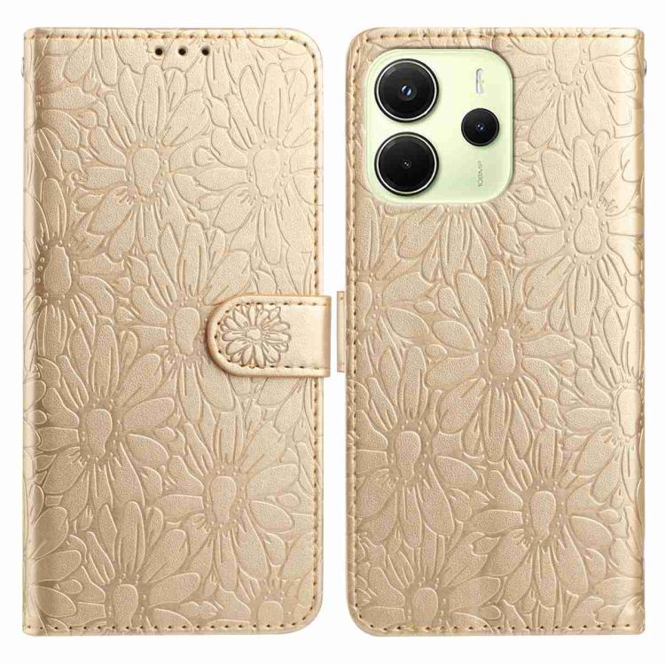 Daisy Embossed Leather Phone Case, For Redmi K90 Pro Max / Poco F8 Ultra, For Redmi K90 / Poco F8 Pro, For Redmi 15C 5G / 4G EU 173mm, For Redmi 15 5G / 4G EU 171mm, For Redmi 15C 5G / 4G Global 171mm, For Redmi A5 4G 173.3mm                           ...