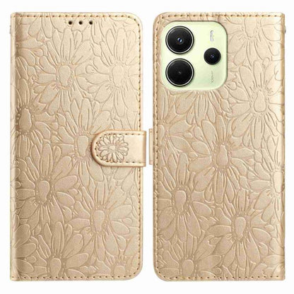 Daisy Embossed Leather Phone Case, For Redmi K90 Pro Max / Poco F8 Ultra, For Redmi K90 / Poco F8 Pro, For Redmi 15C 5G / 4G EU 173mm, For Redmi 15 5G / 4G EU 171mm, For Redmi 15C 5G / 4G Global 171mm, For Redmi A5 4G 173.3mm                           ...