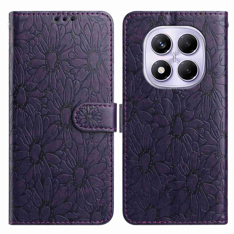 Daisy Embossed Leather Phone Case, For Redmi K90 Pro Max / Poco F8 Ultra, For Redmi K90 / Poco F8 Pro, For Redmi 15C 5G / 4G EU 173mm, For Redmi 15 5G / 4G EU 171mm, For Redmi 15C 5G / 4G Global 171mm, For Redmi A5 4G 173.3mm                           ...
