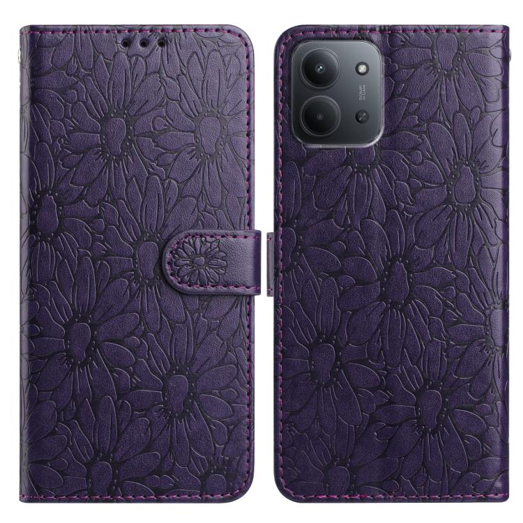 Daisy Embossed Leather Phone Case, For Redmi K90 Pro Max / Poco F8 Ultra, For Redmi K90 / Poco F8 Pro, For Redmi 15C 5G / 4G EU 173mm, For Redmi 15 5G / 4G EU 171mm, For Redmi 15C 5G / 4G Global 171mm, For Redmi A5 4G 173.3mm                           ...