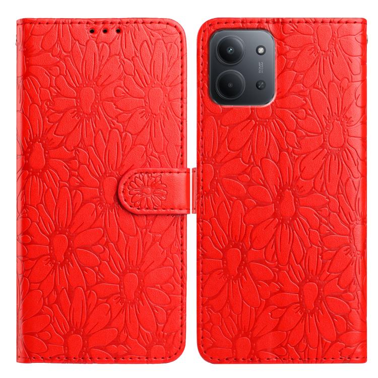 Daisy Embossed Leather Phone Case, For Redmi K90 Pro Max / Poco F8 Ultra, For Redmi K90 / Poco F8 Pro, For Redmi 15C 5G / 4G EU 173mm, For Redmi 15 5G / 4G EU 171mm, For Redmi 15C 5G / 4G Global 171mm, For Redmi A5 4G 173.3mm                           ...