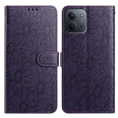 Daisy Embossed Leather Phone Case, For Redmi K90 Pro Max / Poco F8 Ultra, For Redmi K90 / Poco F8 Pro, For Redmi 15C 5G / 4G EU 173mm, For Redmi 15 5G / 4G EU 171mm, For Redmi 15C 5G / 4G Global 171mm, For Redmi A5 4G 173.3mm                           ...