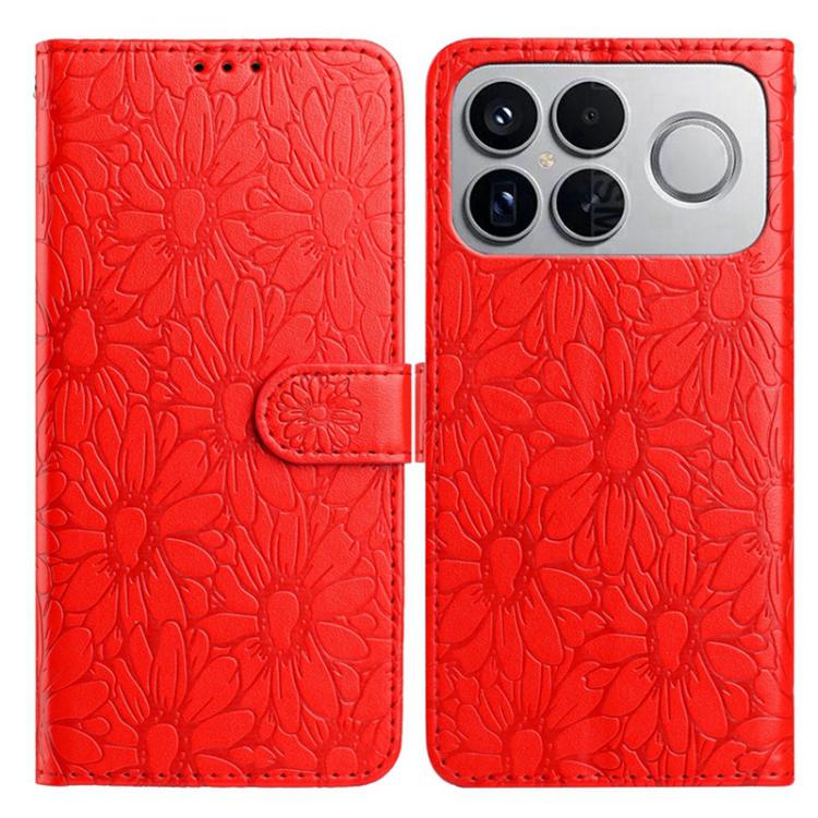 Daisy Embossed Leather Phone Case, For Redmi K90 Pro Max / Poco F8 Ultra, For Redmi K90 / Poco F8 Pro, For Redmi 15C 5G / 4G EU 173mm, For Redmi 15 5G / 4G EU 171mm, For Redmi 15C 5G / 4G Global 171mm, For Redmi A5 4G 173.3mm                           ...