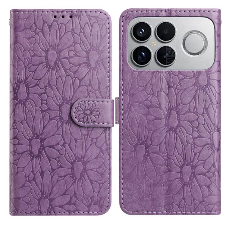 Daisy Embossed Leather Phone Case, For Redmi K90 Pro Max / Poco F8 Ultra, For Redmi K90 / Poco F8 Pro, For Redmi 15C 5G / 4G EU 173mm, For Redmi 15 5G / 4G EU 171mm, For Redmi 15C 5G / 4G Global 171mm, For Redmi A5 4G 173.3mm                           ...