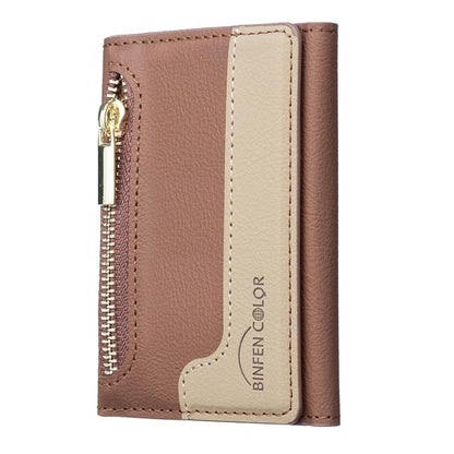 Zipper Leather Horizontal Magnetic Wallet Card Bag Case