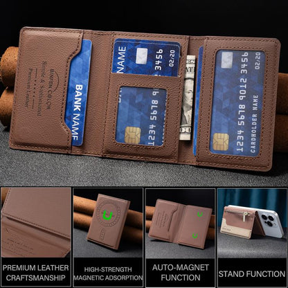 Zipper Leather Horizontal Magnetic Wallet Card Bag Case