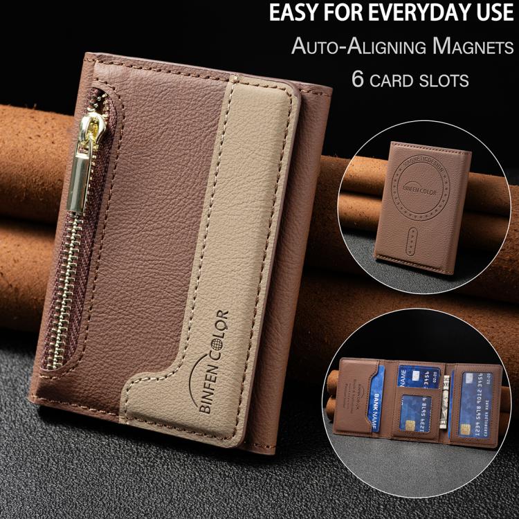 Zipper Leather Horizontal Magnetic Wallet Card Bag Case