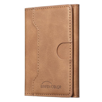 Oily Leather Horizontal Magnetic Wallet Card Bag Case