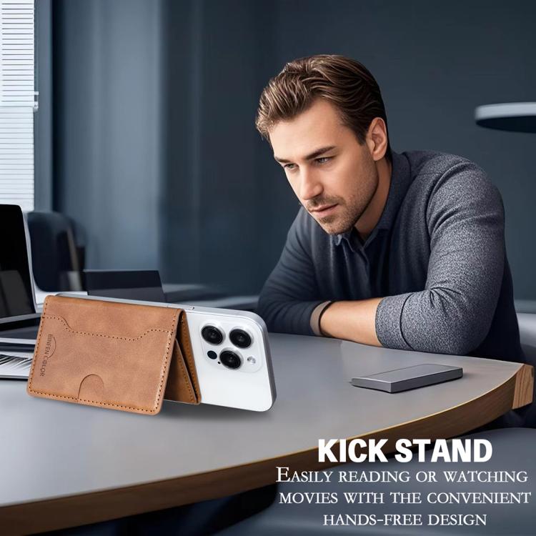 Oily Leather Horizontal Magnetic Wallet Card Bag Case