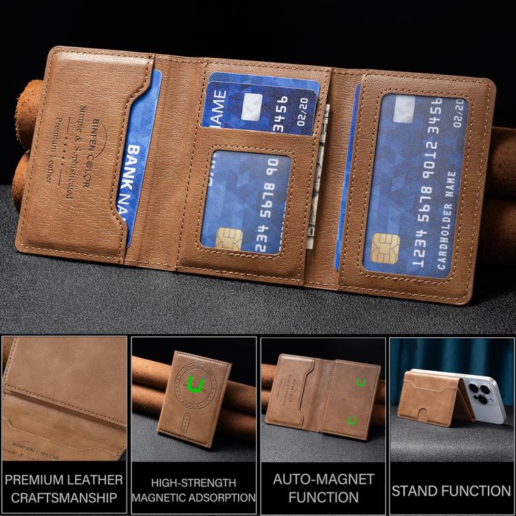 Oily Leather Horizontal Magnetic Wallet Card Bag Case