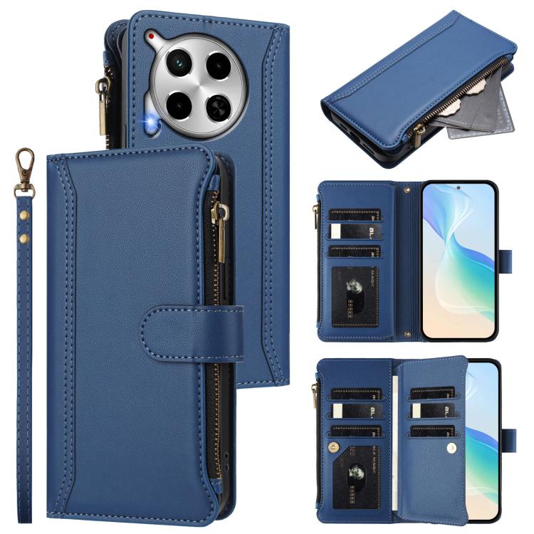 Magnetic Closure 9 Card Slots Zipper Leather Case with Hand Strap, For Tecno Pova 6 Neo, For Tecno Pova 6 4G, For Tecno Pova 6 5G / 6 Pro 5G, For Tecno Camon 30 Pro 5G, For Tecno Camon 30 Premier, For Tecno Camon 30 4G / 5G, For Tecno Spark 20 Pro+ 4G ...