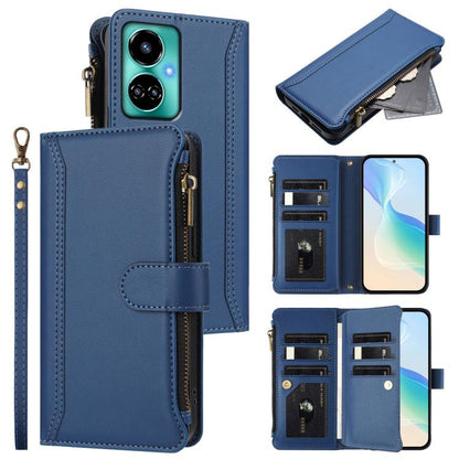 Magnetic Closure 9 Card Slots Zipper Leather Case with Hand Strap, For Tecno Spark 10C / Spark 10 4G, For Tecno Spark 10 Pro 4G, For Tecno Camon 19 / 19 Pro 5G, For Tecno Pova 4 Pro, For Tecno Pova 4, For Tecno Pova Neo 2                               ...