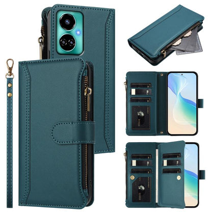 Magnetic Closure 9 Card Slots Zipper Leather Case with Hand Strap, For Tecno Spark 10C / Spark 10 4G, For Tecno Spark 10 Pro 4G, For Tecno Camon 19 / 19 Pro 5G, For Tecno Pova 4 Pro, For Tecno Pova 4, For Tecno Pova Neo 2                               ...