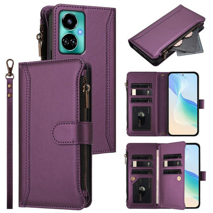 Magnetic Closure 9 Card Slots Zipper Leather Case with Hand Strap, For Tecno Spark 10C / Spark 10 4G, For Tecno Spark 10 Pro 4G, For Tecno Camon 19 / 19 Pro 5G, For Tecno Pova 4 Pro, For Tecno Pova 4, For Tecno Pova Neo 2                               ...