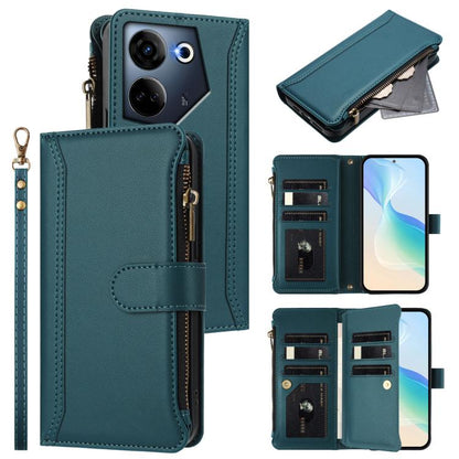 Magnetic Closure 9 Card Slots Zipper Leather Case with Hand Strap, For Tecno Pova 6 Neo, For Tecno Pova 6 4G, For Tecno Pova 6 5G / 6 Pro 5G, For Tecno Camon 30 Pro 5G, For Tecno Camon 30 Premier, For Tecno Camon 30 4G / 5G, For Tecno Spark 20 Pro+ 4G ...
