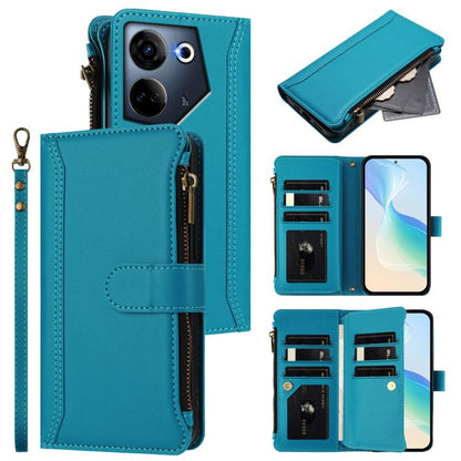 Magnetic Closure 9 Card Slots Zipper Leather Case with Hand Strap, For Tecno Pova 6 Neo, For Tecno Pova 6 4G, For Tecno Pova 6 5G / 6 Pro 5G, For Tecno Camon 30 Pro 5G, For Tecno Camon 30 Premier, For Tecno Camon 30 4G / 5G, For Tecno Spark 20 Pro+ 4G ...