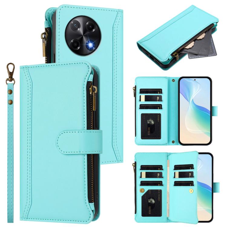 Magnetic Closure 9 Card Slots Zipper Leather Case with Hand Strap, For Tecno Camon 50 Pro 4G, For Tecno Camon 50 4G / CN5, For Tecno Spark Slim 5G, For Tecno Spark Go 1 / 1S / Pop 9, For Tecno Camon 40 Pro 4G Global, For Tecno Camon 40 4G              ...