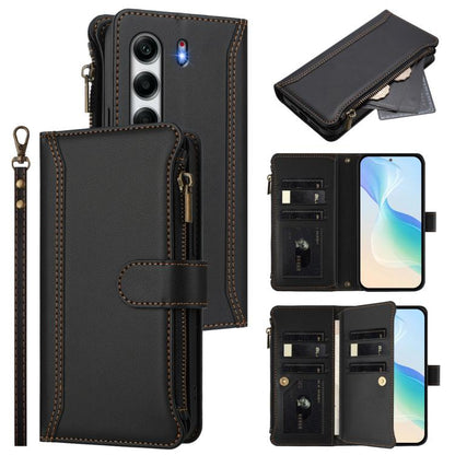Magnetic Closure 9 Card Slots Zipper Leather Case with Hand Strap, For Tecno Camon 50 Pro 4G, For Tecno Camon 50 4G / CN5, For Tecno Spark Slim 5G, For Tecno Spark Go 1 / 1S / Pop 9, For Tecno Camon 40 Pro 4G Global, For Tecno Camon 40 4G              ...