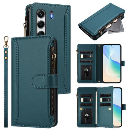 Magnetic Closure 9 Card Slots Zipper Leather Case with Hand Strap, For Tecno Camon 50 Pro 4G, For Tecno Camon 50 4G / CN5, For Tecno Spark Slim 5G, For Tecno Spark Go 1 / 1S / Pop 9, For Tecno Camon 40 Pro 4G Global, For Tecno Camon 40 4G              ...