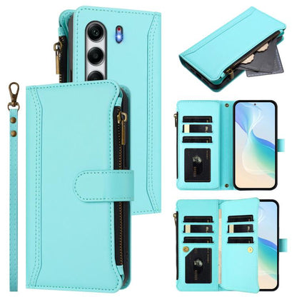 Magnetic Closure 9 Card Slots Zipper Leather Case with Hand Strap, For Tecno Camon 50 Pro 4G, For Tecno Camon 50 4G / CN5, For Tecno Spark Slim 5G, For Tecno Spark Go 1 / 1S / Pop 9, For Tecno Camon 40 Pro 4G Global, For Tecno Camon 40 4G              ...