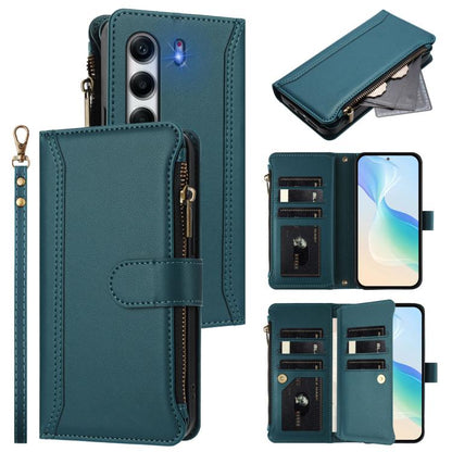Magnetic Closure 9 Card Slots Zipper Leather Case with Hand Strap, For Tecno Camon 50 Pro 4G, For Tecno Camon 50 4G / CN5, For Tecno Spark Slim 5G, For Tecno Spark Go 1 / 1S / Pop 9, For Tecno Camon 40 Pro 4G Global, For Tecno Camon 40 4G              ...