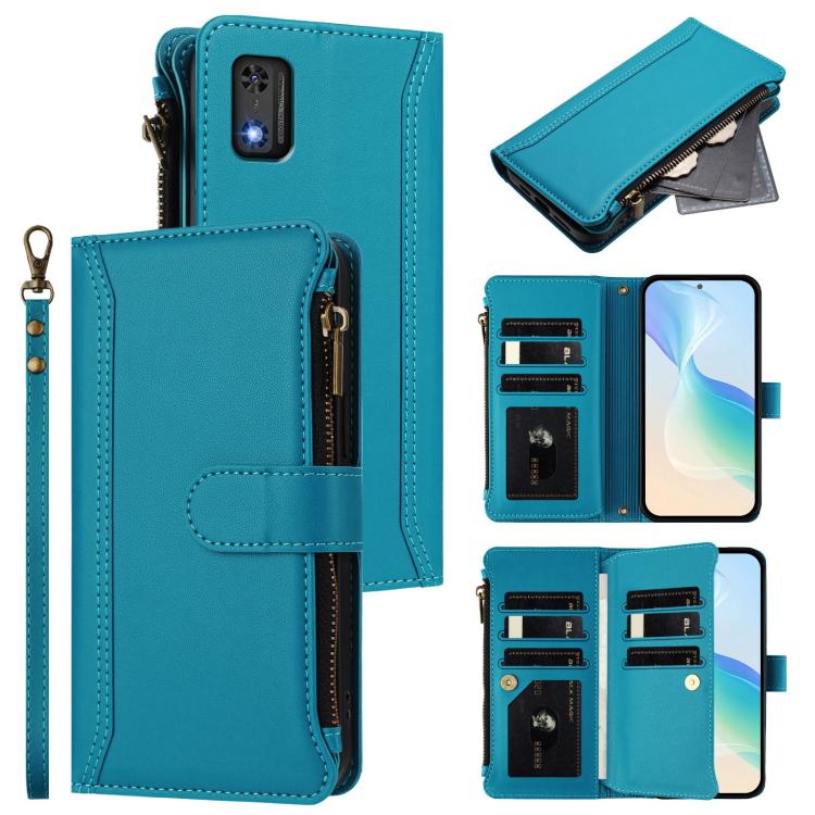 Magnetic Closure 9 Card Slots Zipper Leather Case with Hand Strap, For Tecno Camon 50 Pro 4G, For Tecno Camon 50 4G / CN5, For Tecno Spark Slim 5G, For Tecno Spark Go 1 / 1S / Pop 9, For Tecno Camon 40 Pro 4G Global, For Tecno Camon 40 4G              ...