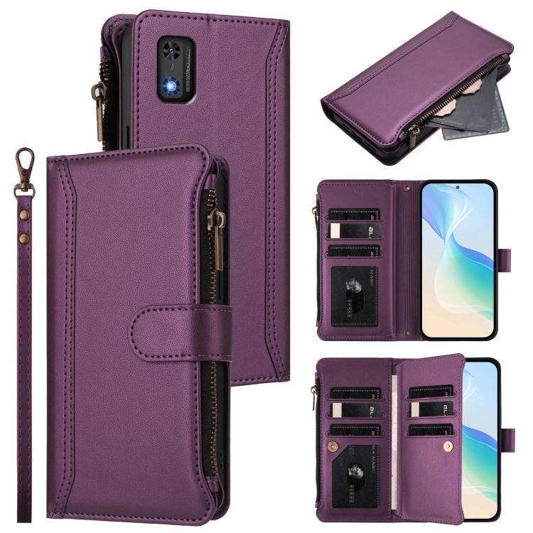 Magnetic Closure 9 Card Slots Zipper Leather Case with Hand Strap, For Tecno Camon 50 Pro 4G, For Tecno Camon 50 4G / CN5, For Tecno Spark Slim 5G, For Tecno Spark Go 1 / 1S / Pop 9, For Tecno Camon 40 Pro 4G Global, For Tecno Camon 40 4G              ...