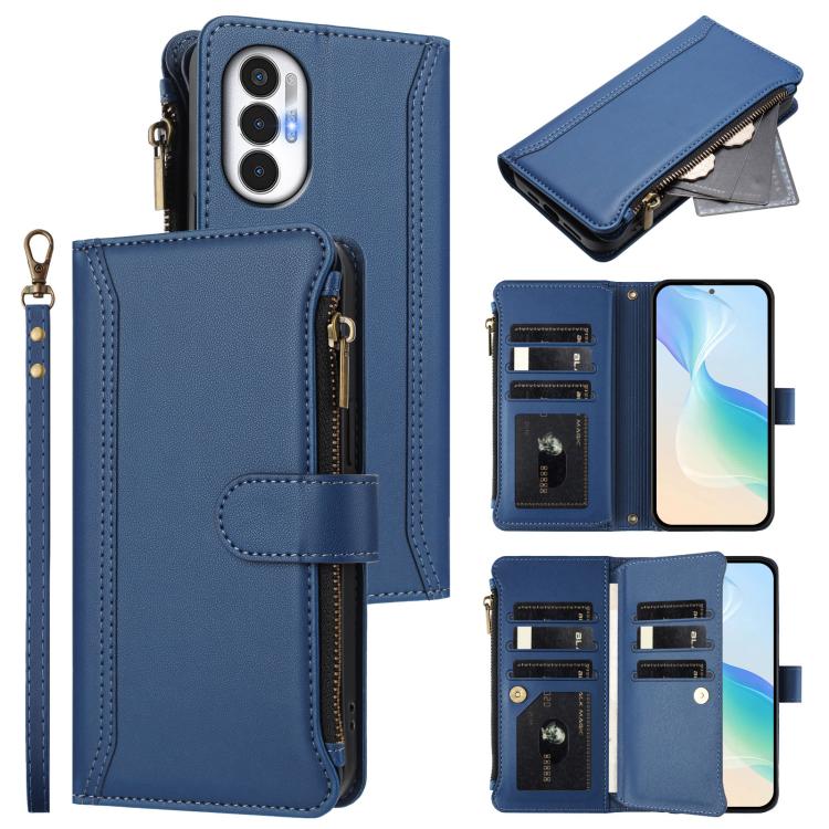 Magnetic Closure 9 Card Slots Zipper Leather Case with Hand Strap, For Tecno Spark 10C / Spark 10 4G, For Tecno Spark 10 Pro 4G, For Tecno Camon 19 / 19 Pro 5G, For Tecno Pova 4 Pro, For Tecno Pova 4, For Tecno Pova Neo 2                               ...