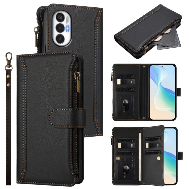 Magnetic Closure 9 Card Slots Zipper Leather Case with Hand Strap, For Tecno Spark 10C / Spark 10 4G, For Tecno Spark 10 Pro 4G, For Tecno Camon 19 / 19 Pro 5G, For Tecno Pova 4 Pro, For Tecno Pova 4, For Tecno Pova Neo 2                               ...