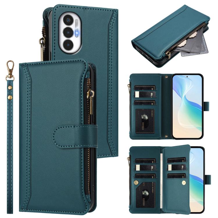 Magnetic Closure 9 Card Slots Zipper Leather Case with Hand Strap, For Tecno Spark 10C / Spark 10 4G, For Tecno Spark 10 Pro 4G, For Tecno Camon 19 / 19 Pro 5G, For Tecno Pova 4 Pro, For Tecno Pova 4, For Tecno Pova Neo 2                               ...