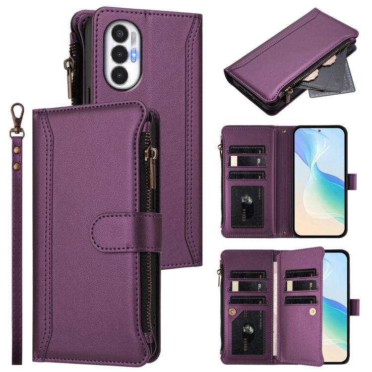 Magnetic Closure 9 Card Slots Zipper Leather Case with Hand Strap, For Tecno Spark 10C / Spark 10 4G, For Tecno Spark 10 Pro 4G, For Tecno Camon 19 / 19 Pro 5G, For Tecno Pova 4 Pro, For Tecno Pova 4, For Tecno Pova Neo 2                               ...