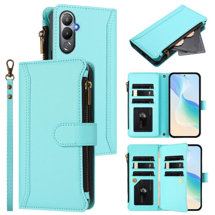Magnetic Closure 9 Card Slots Zipper Leather Case with Hand Strap, For Tecno Spark 10C / Spark 10 4G, For Tecno Spark 10 Pro 4G, For Tecno Camon 19 / 19 Pro 5G, For Tecno Pova 4 Pro, For Tecno Pova 4, For Tecno Pova Neo 2                               ...
