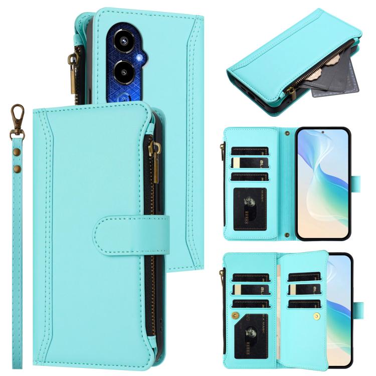 Magnetic Closure 9 Card Slots Zipper Leather Case with Hand Strap, For Tecno Spark 10C / Spark 10 4G, For Tecno Spark 10 Pro 4G, For Tecno Camon 19 / 19 Pro 5G, For Tecno Pova 4 Pro, For Tecno Pova 4, For Tecno Pova Neo 2                               ...