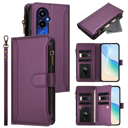 Magnetic Closure 9 Card Slots Zipper Leather Case with Hand Strap, For Tecno Spark 10C / Spark 10 4G, For Tecno Spark 10 Pro 4G, For Tecno Camon 19 / 19 Pro 5G, For Tecno Pova 4 Pro, For Tecno Pova 4, For Tecno Pova Neo 2                               ...
