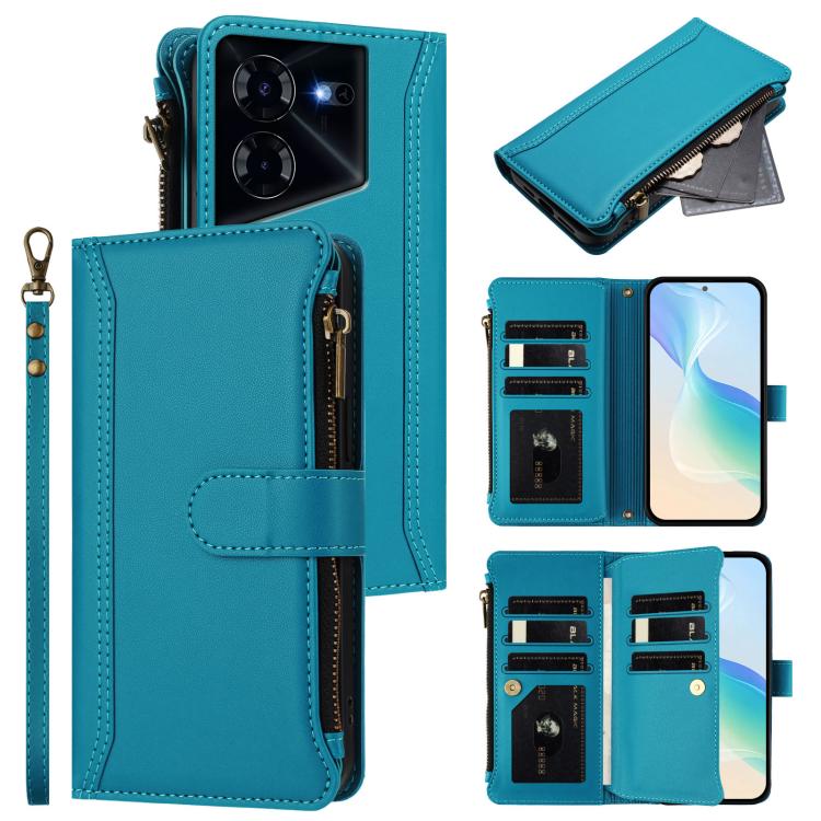 Magnetic Closure 9 Card Slots Zipper Leather Case with Hand Strap, For Tecno Pova 6 Neo, For Tecno Pova 6 4G, For Tecno Pova 6 5G / 6 Pro 5G, For Tecno Camon 30 Pro 5G, For Tecno Camon 30 Premier, For Tecno Camon 30 4G / 5G, For Tecno Spark 20 Pro+ 4G ...