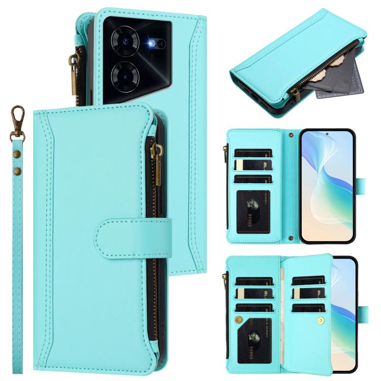 Magnetic Closure 9 Card Slots Zipper Leather Case with Hand Strap, For Tecno Pova 6 Neo, For Tecno Pova 6 4G, For Tecno Pova 6 5G / 6 Pro 5G, For Tecno Camon 30 Pro 5G, For Tecno Camon 30 Premier, For Tecno Camon 30 4G / 5G, For Tecno Spark 20 Pro+ 4G ...